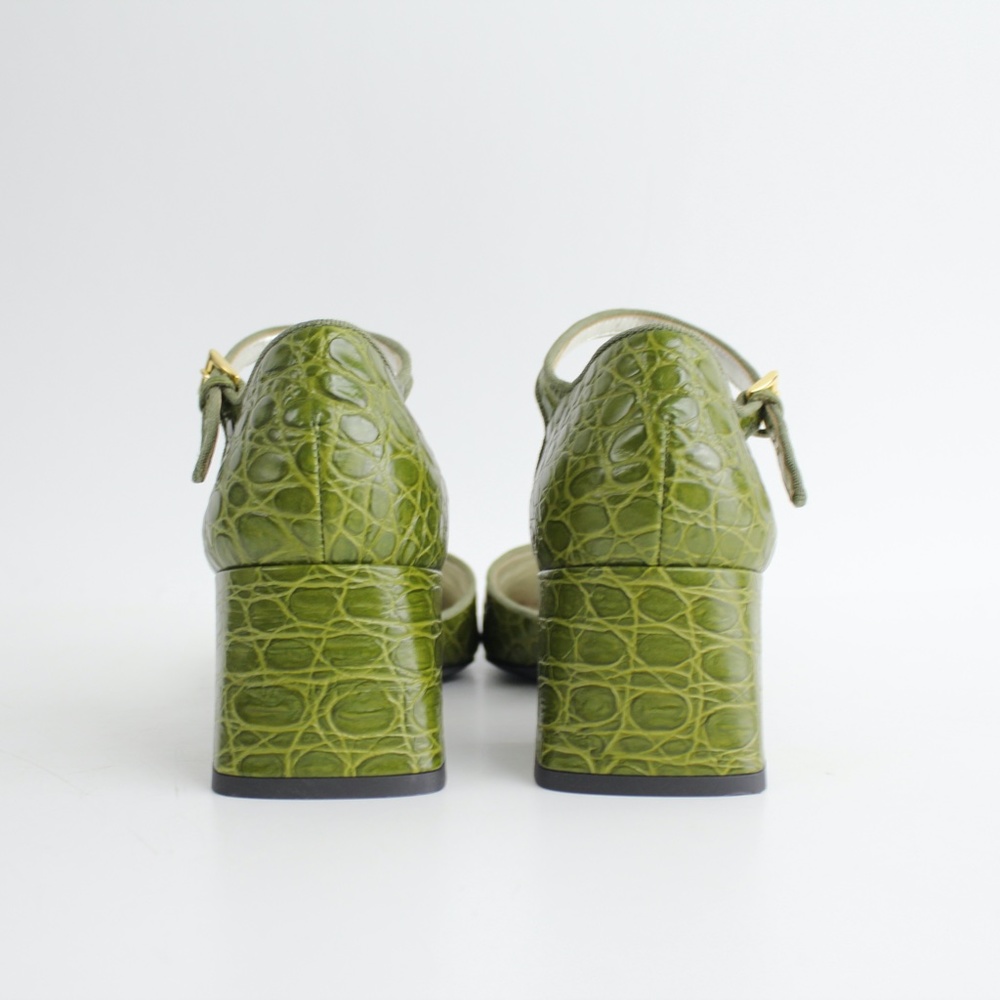 nwob SUZANNE RAE embossed eather mary jane shoes block heels pumps square toes - Picture 6 of 8